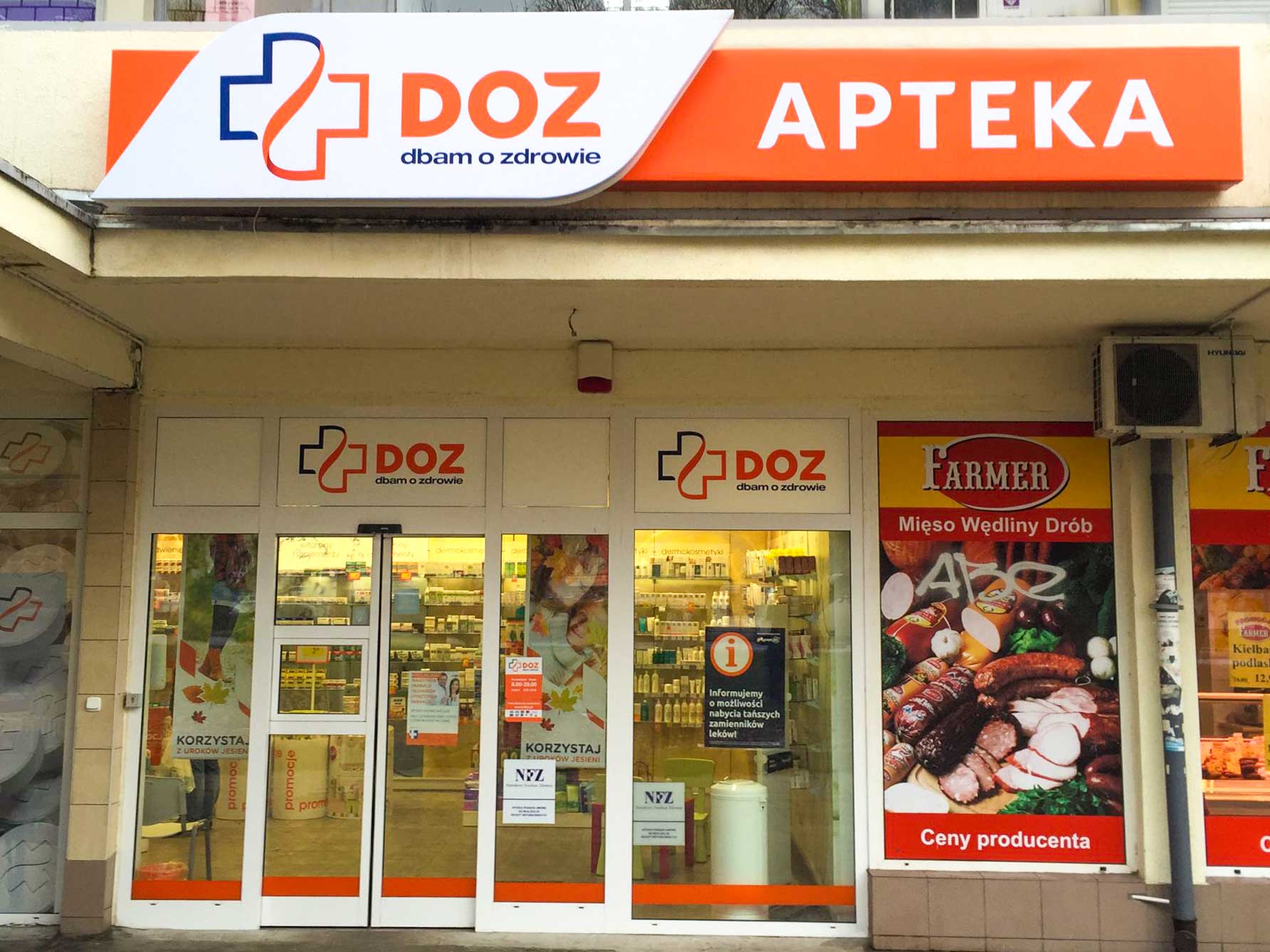 Dbam o Zdrowie DOZ logo kaseton branding