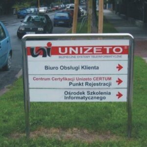 Tablice informacyjne Agencja reklamowa Next Reklama Unizeto
